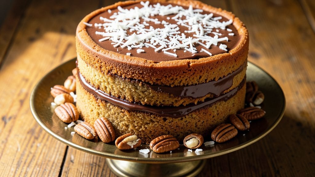 Baker's German Chocolate Pound Cake Recipe: Pecan-Studded Moistness With Toasted Coconut Crown