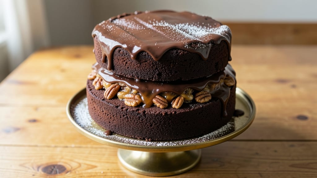 Baker's Secret German Chocolate Cake Recipe: Toasted Coconut Crown and Pecan Swirl Magic