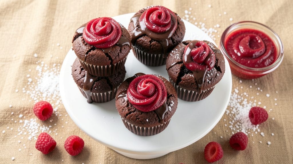 Chocolate Raspberry Cupcakes Recipe: Swirled Berry Burst With Fudgy Height