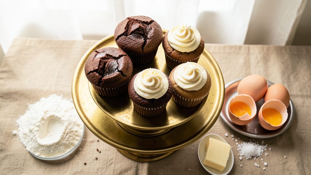 Chocolate and Vanilla Cupcakes Recipe: Swirled Frosting Magic in One Bowl