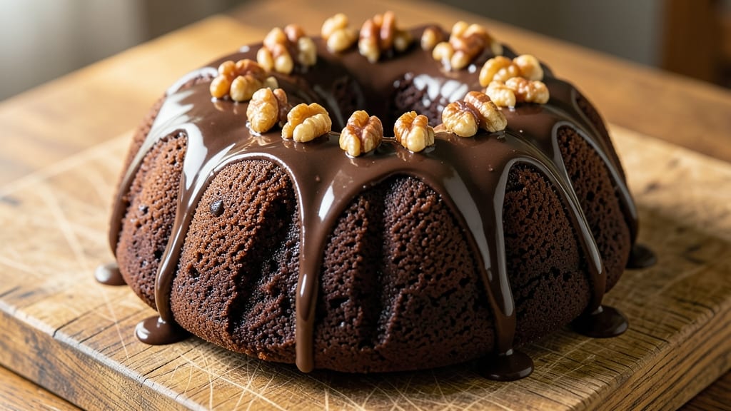 Chocolate Brownie Bundt Cake Recipe: Double-Layered Fudgy Crunch With Toasted Nut Crown