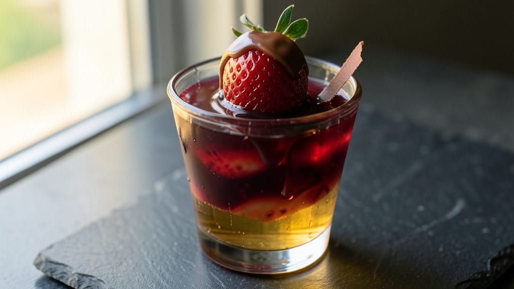Chocolate Covered Strawberry Jello Shots Recipe: Boozy Dessert Bites with Vibrant Swirls