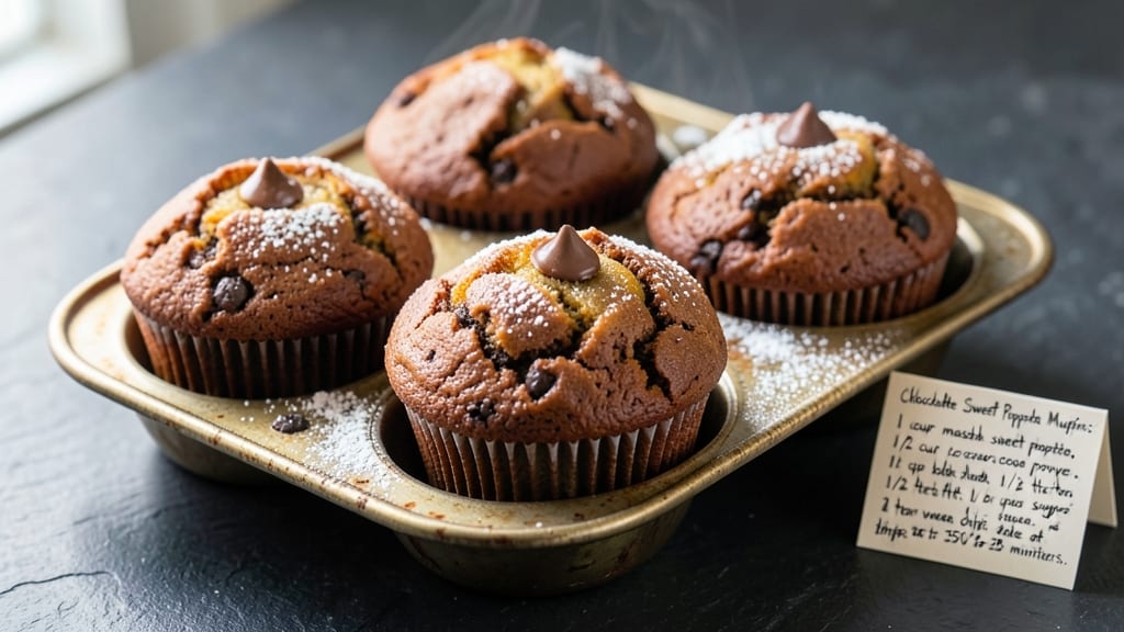 Chocolate Sweet Potato Muffins Recipe: Moist Bites with Fudgy Centers