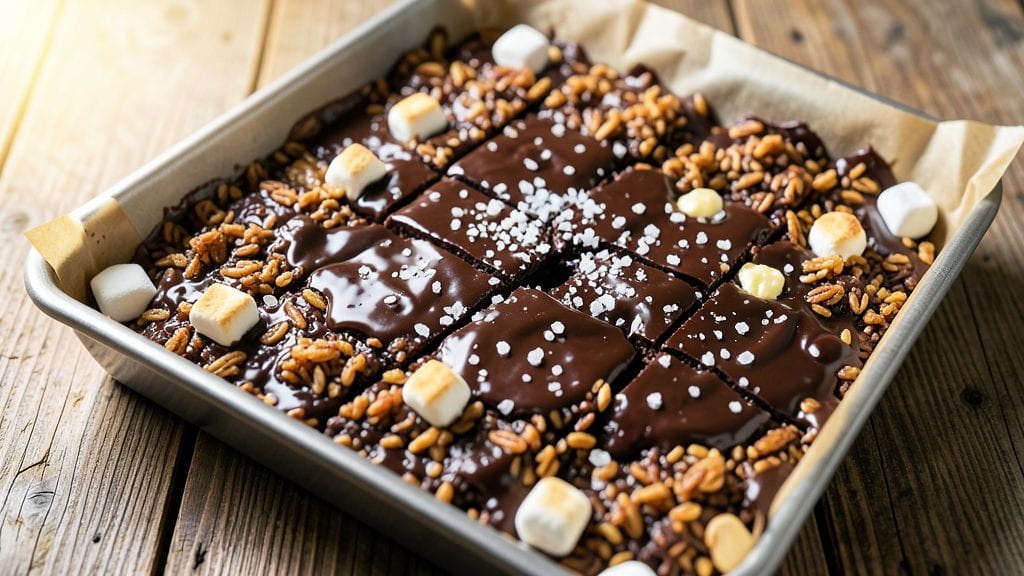 Dark Chocolate Rice Crispy Treats Recipe: Fudgy Bites With Crunchy Rice Magic