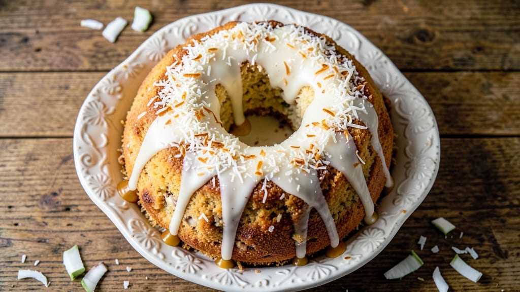 Doan's White Chocolate Coconut Bundt Cake Recipe: Toasted Coconut Crown and Vanilla Swirl Harmony