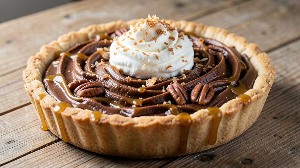 Marie Callender's German Chocolate Pie Recipe: Toasted Coconut-Pecan Crown Over Fudgy Layers