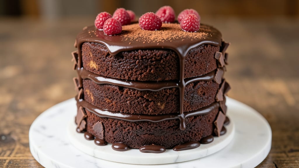 Triple Chocolate Layer Cake Recipe: Fudgy Base, Rich Ganache, and Airy Frosting